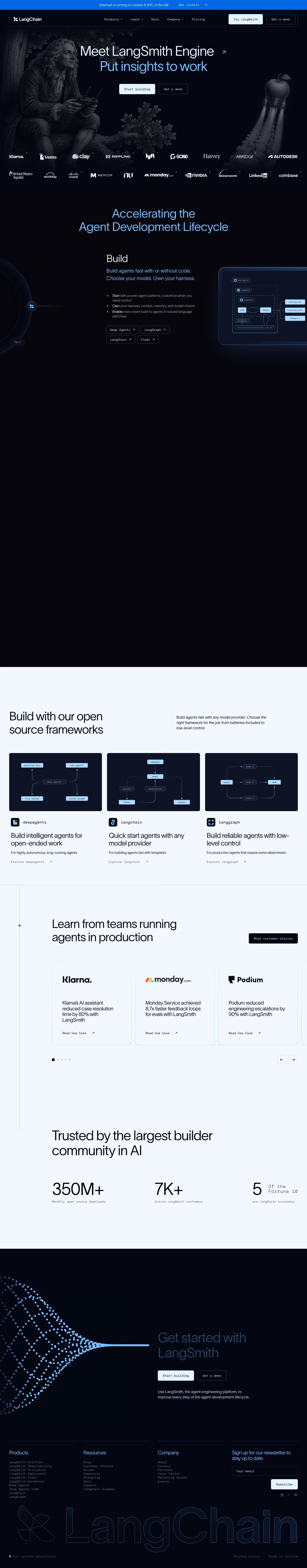 Langchain landing page design — AI