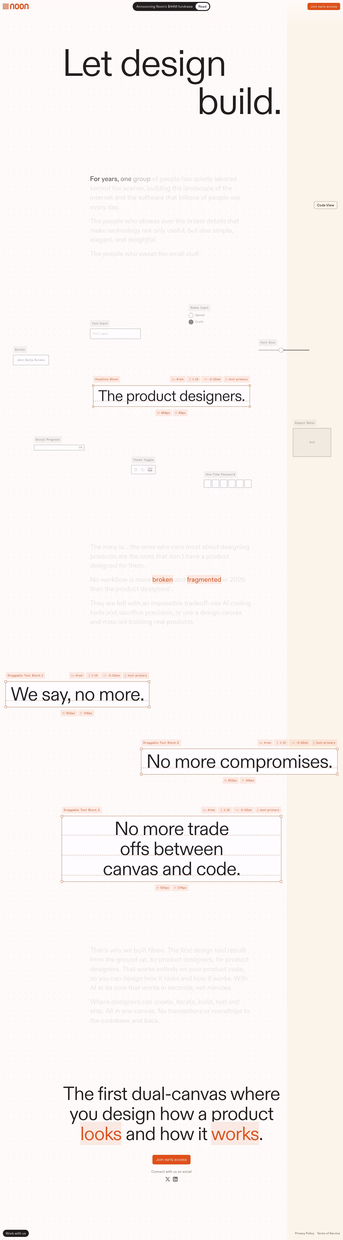Noon landing page design — Graphics & Design