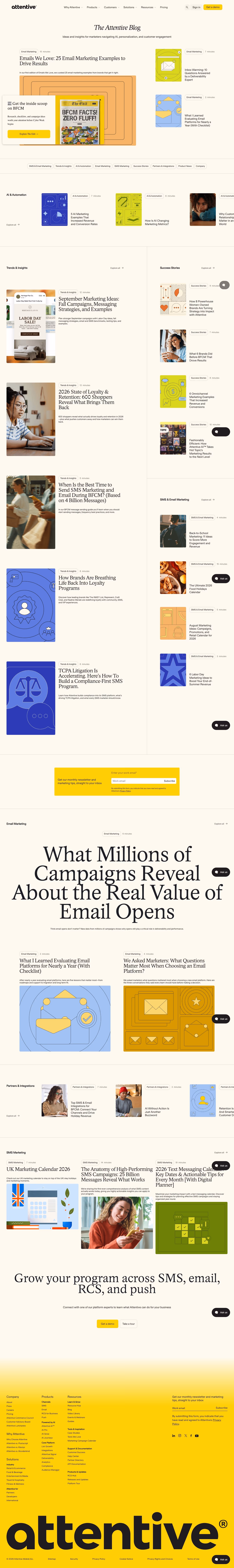 Attentive blog page design — Marketing