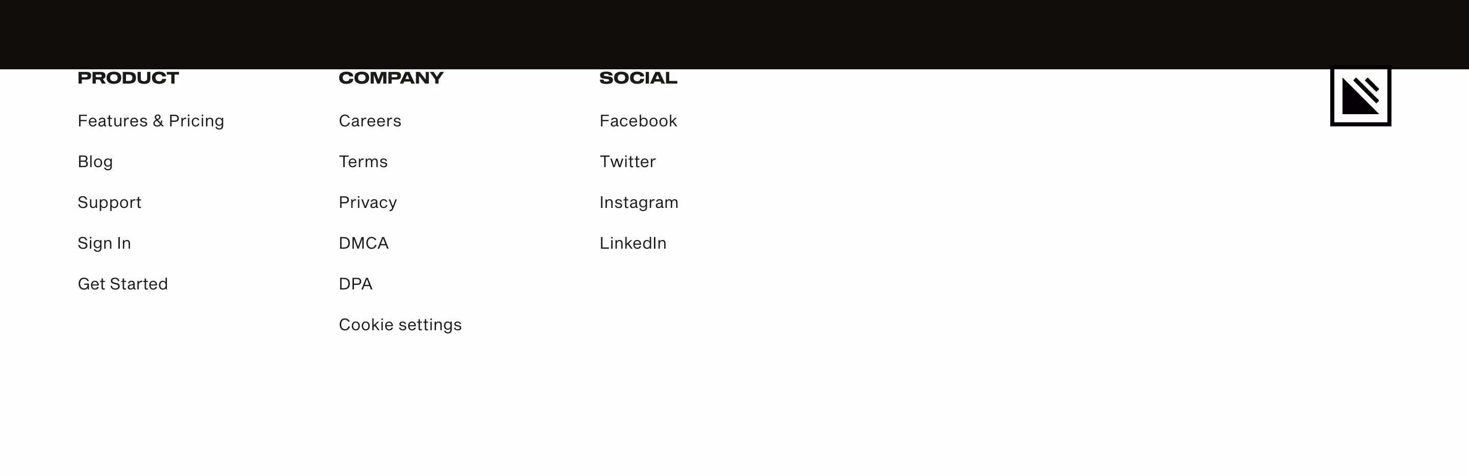 Simplecast Footers section design
