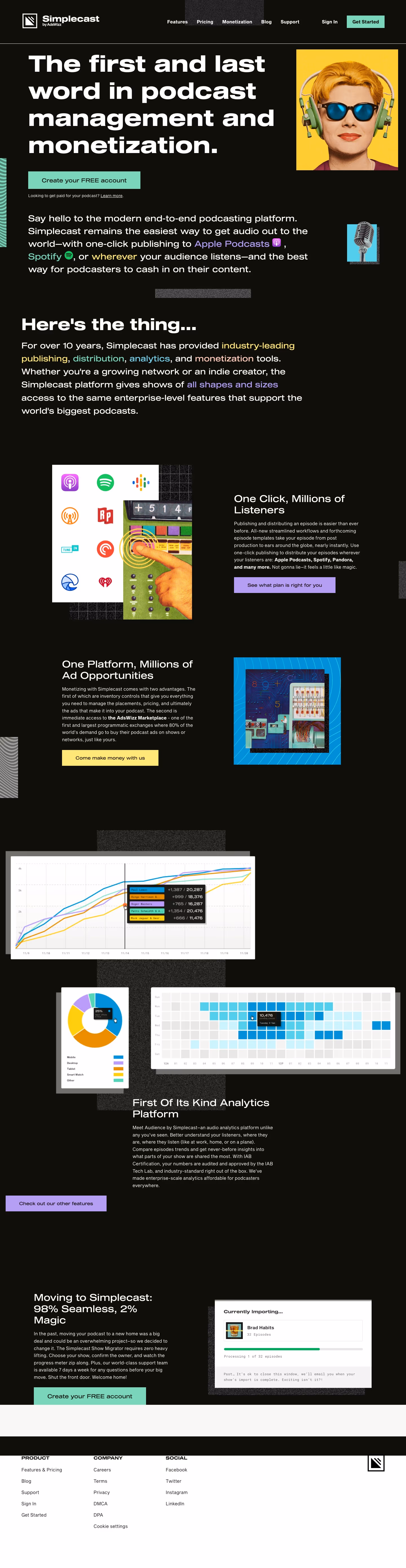 Simplecast landing page design — Marketing
