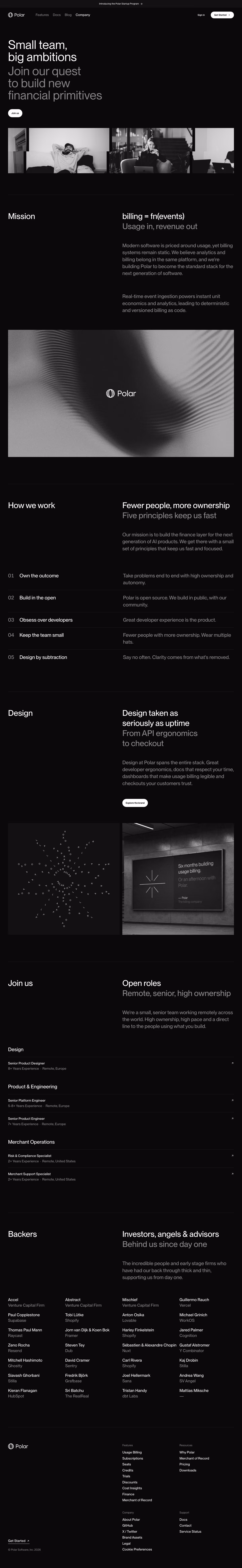 Polar About Us section design