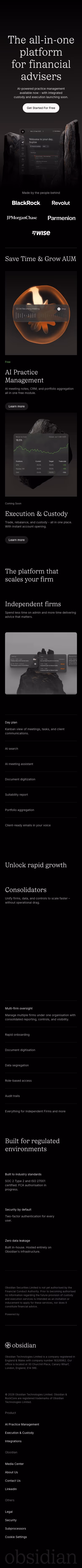 Obsidianos mobile design — Finance