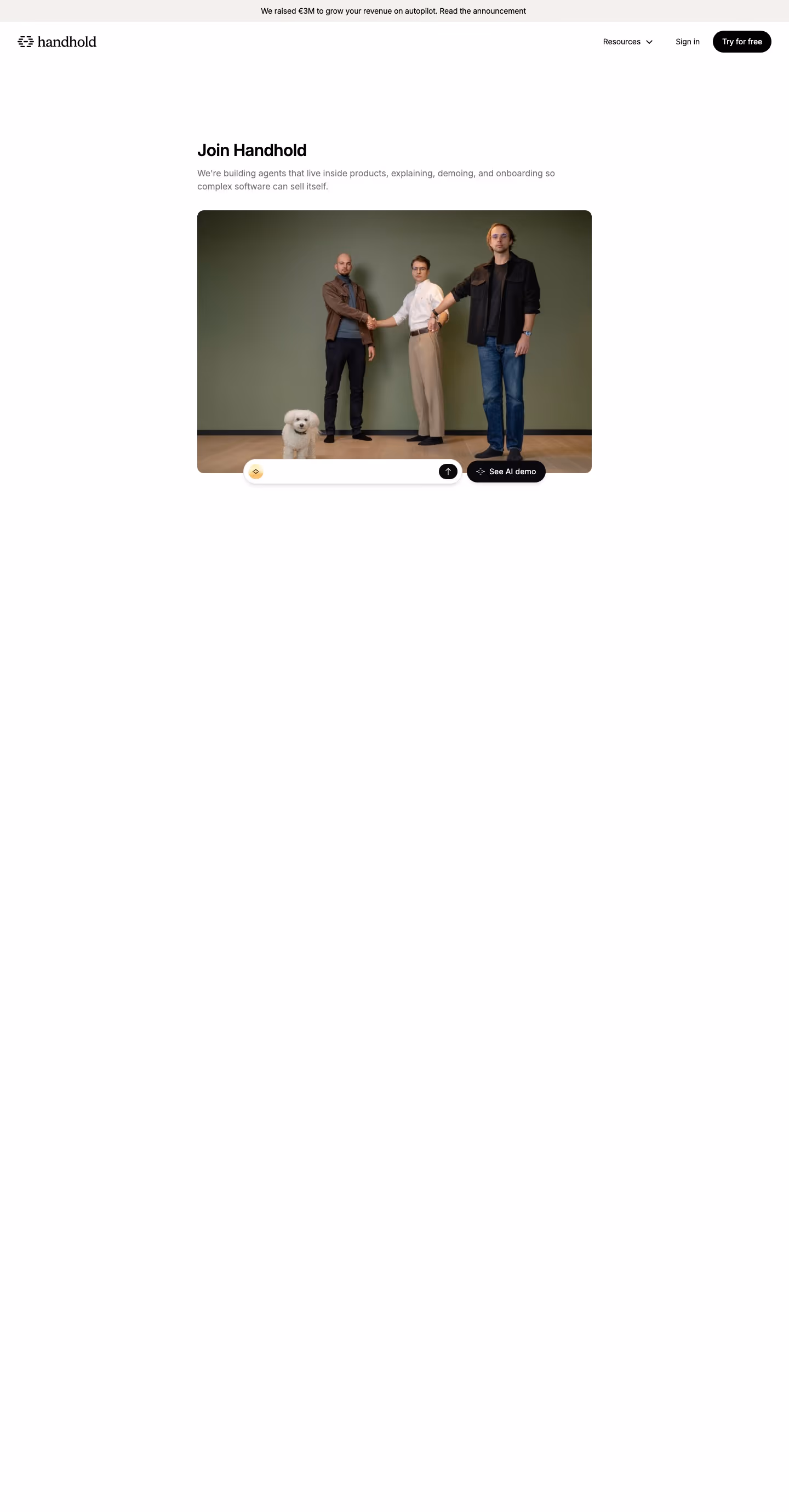 Handhold Careers pages section design