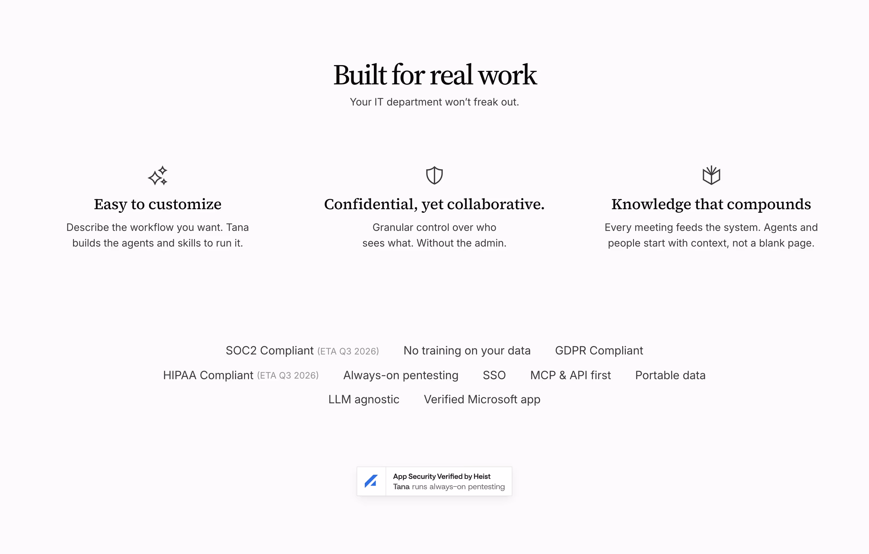 Tana feature design — Sales & Support