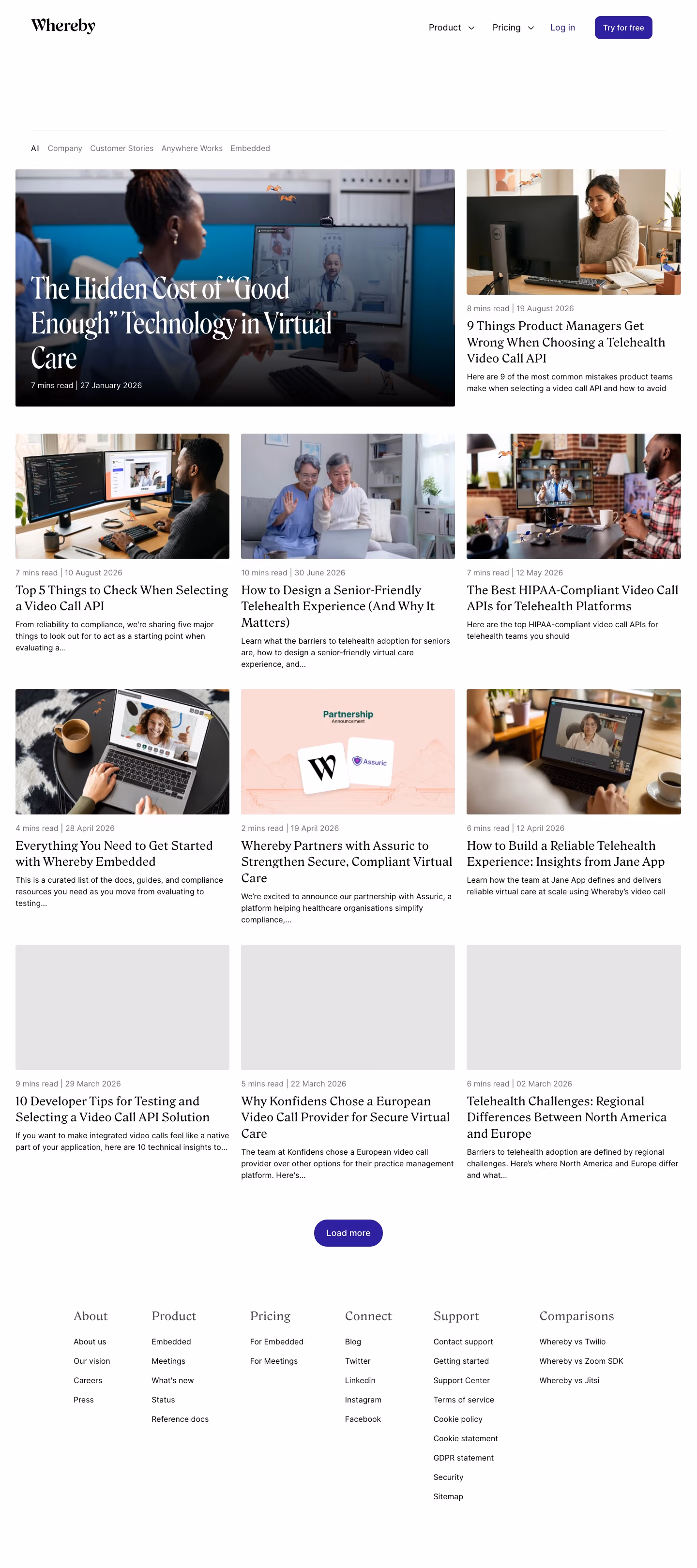 Whereby Blog pages section design