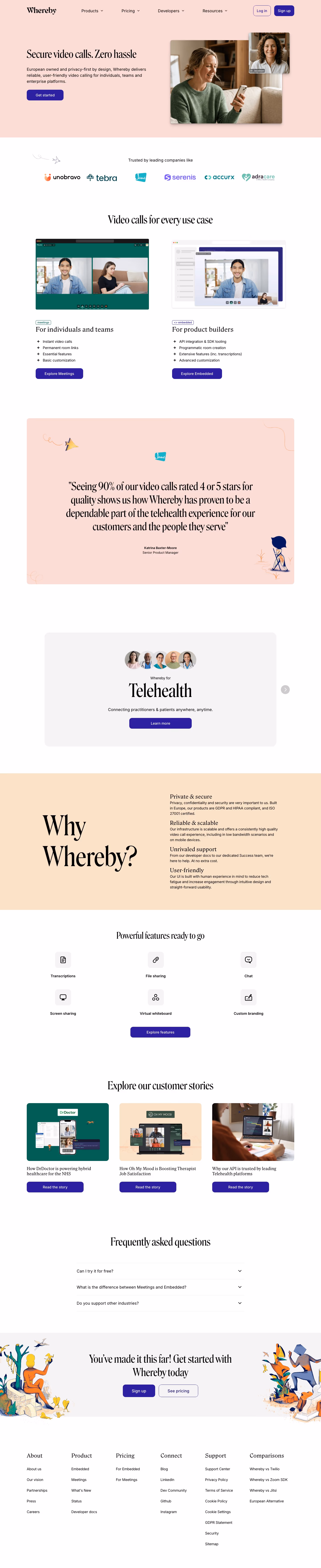 Whereby landing page design