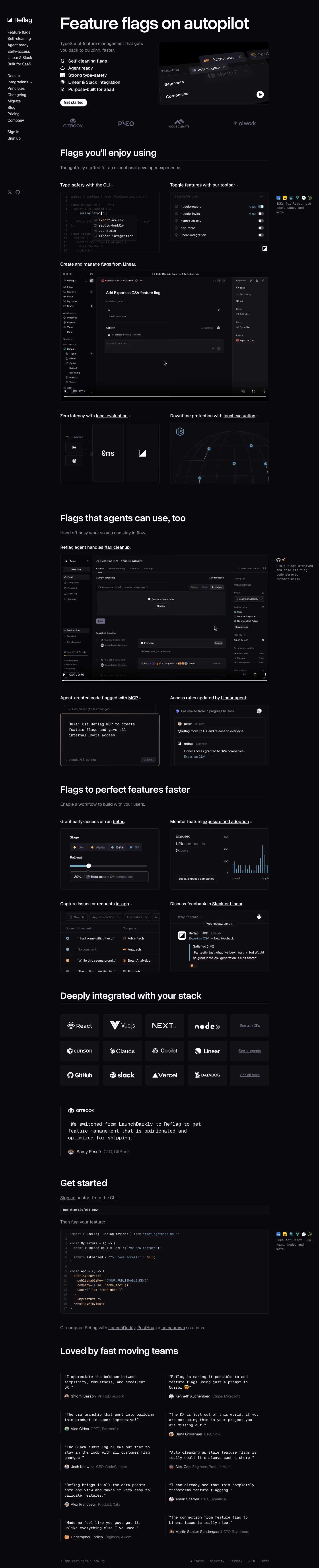 Bucket landing page design — Developer Tools