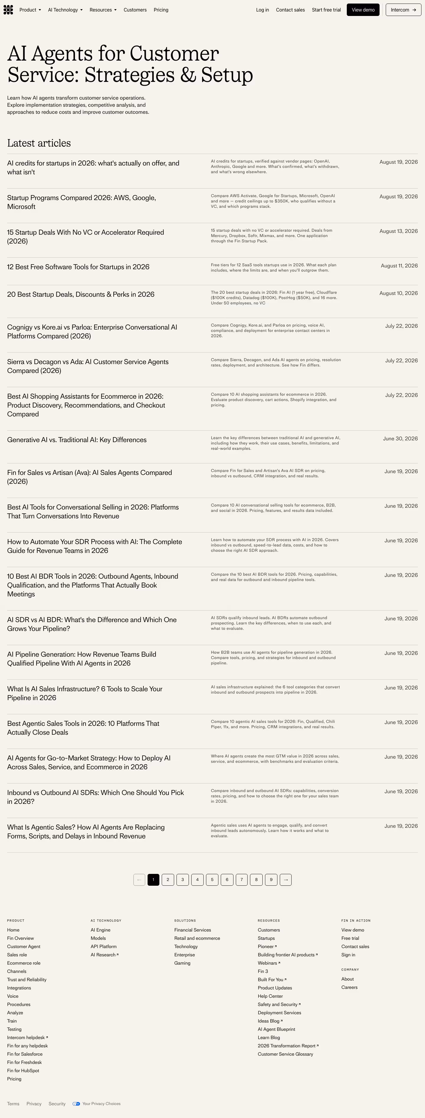 Fin Blog pages section design