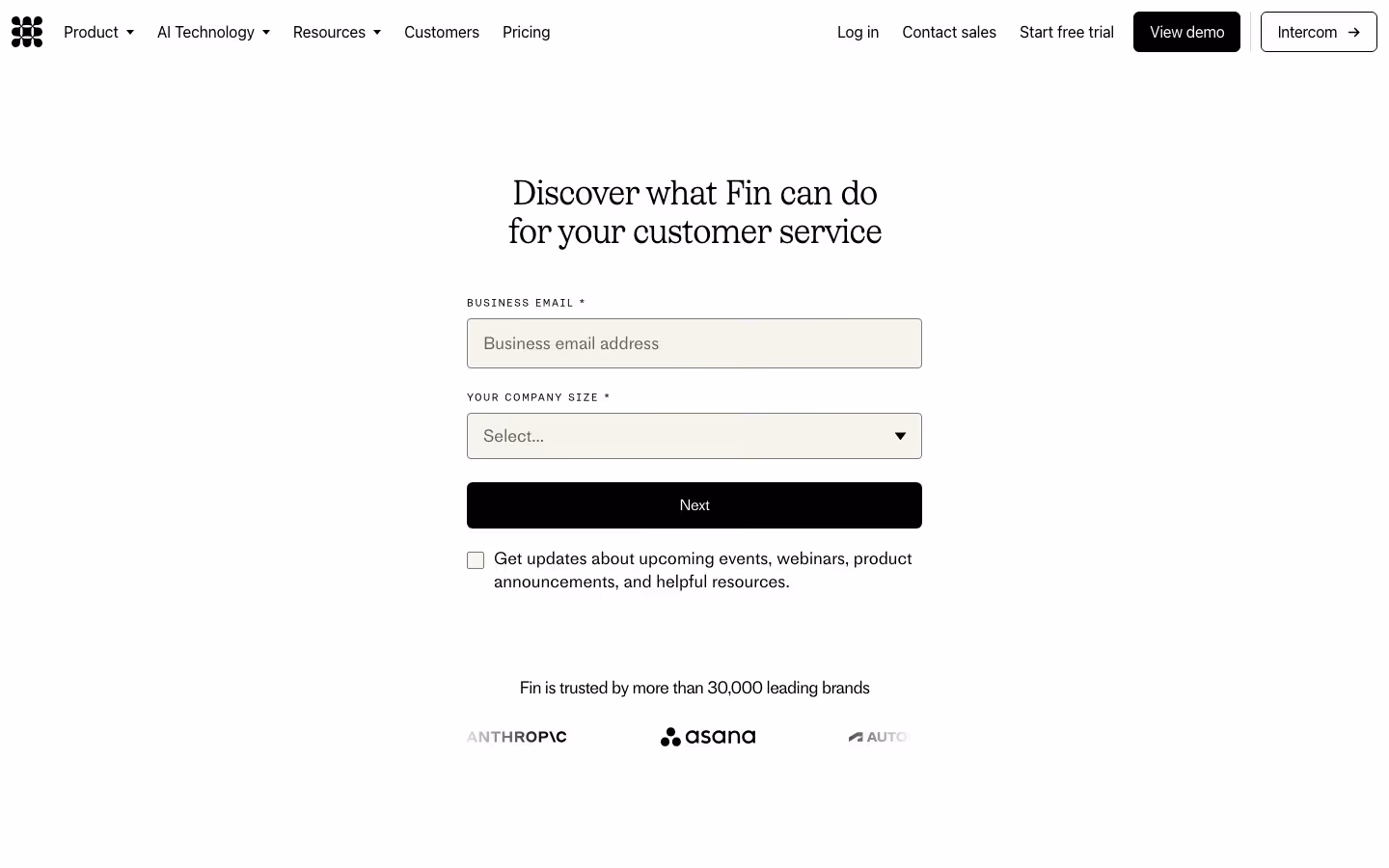 Fin Contact Us section design