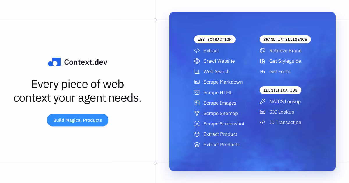 Context og image design — Developer Tools