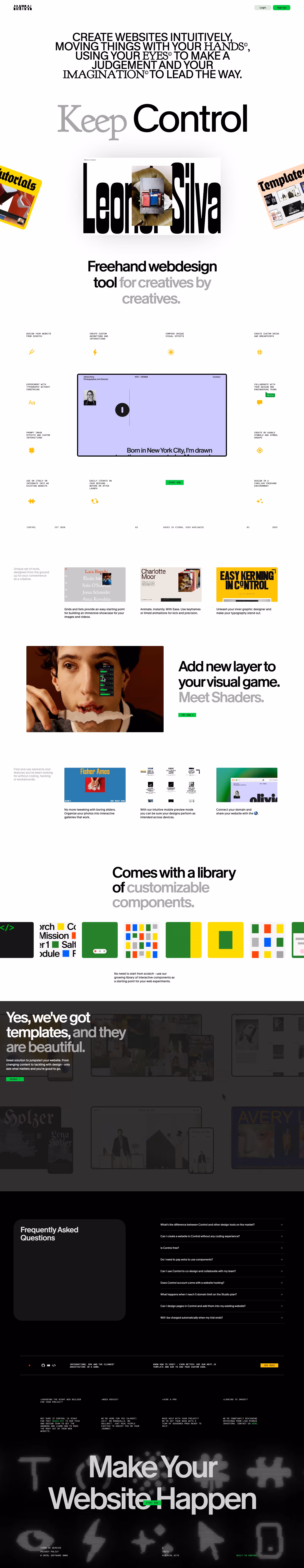 Cntrl landing page design