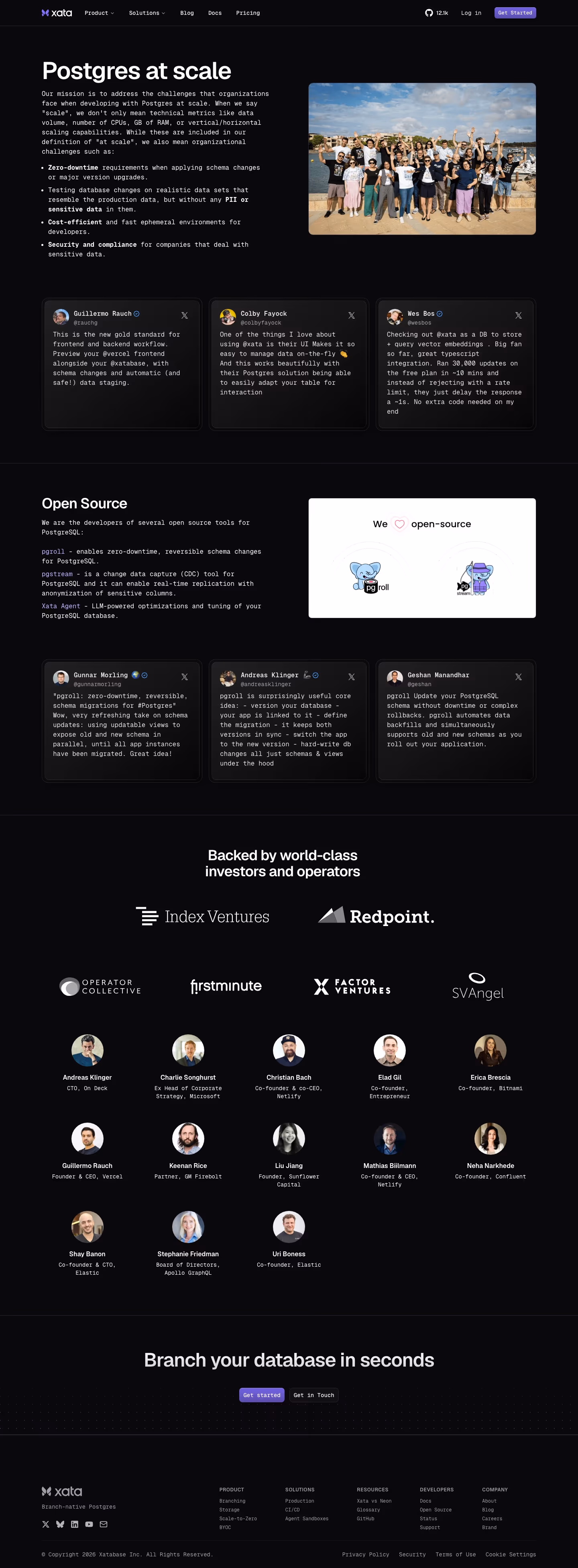 Xata About Us section design