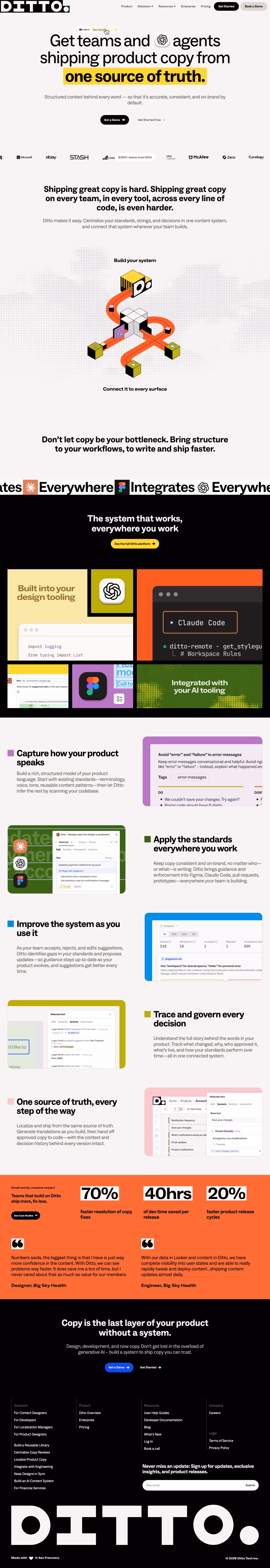 Dittowords landing page design — Productivity