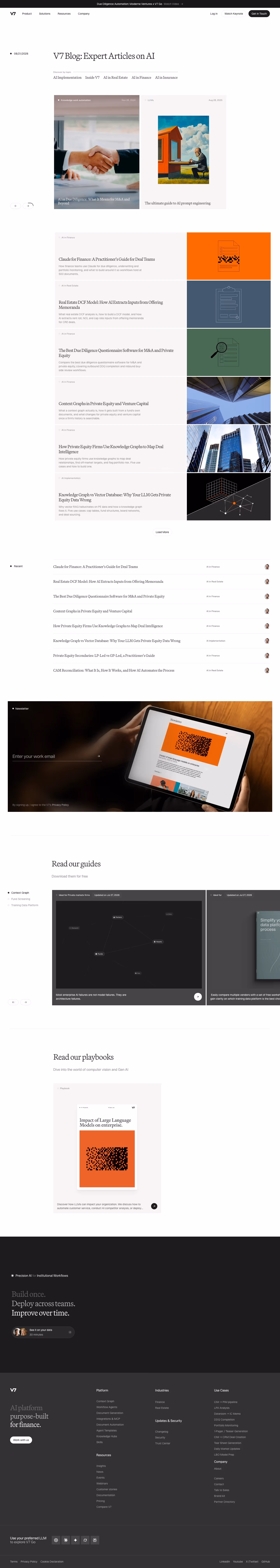 V7labs Blog pages section design
