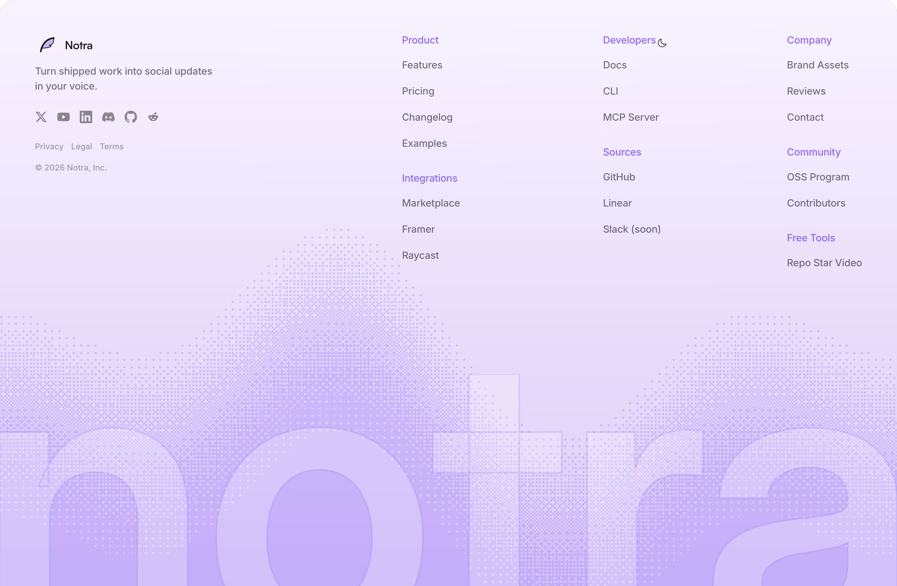 Usenotra Footers section design