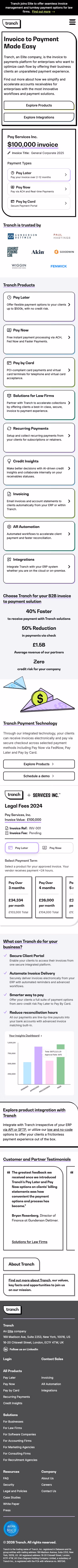 Tranch mobile design — Finance