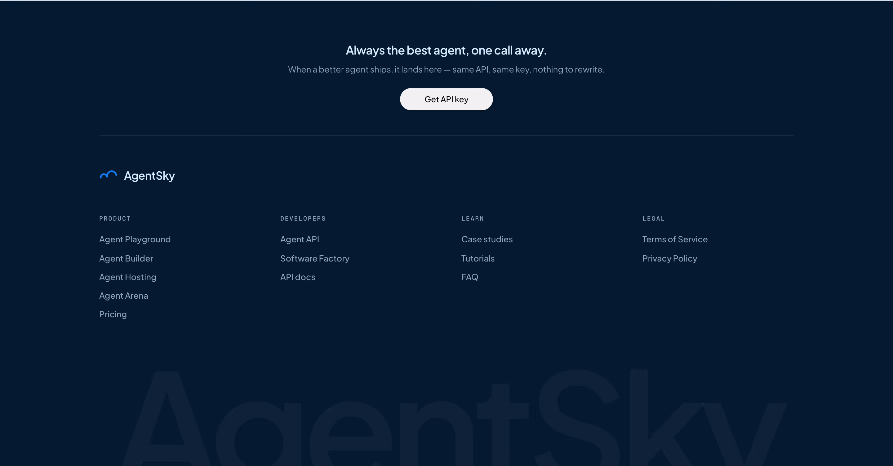 Agentsky Footers section design