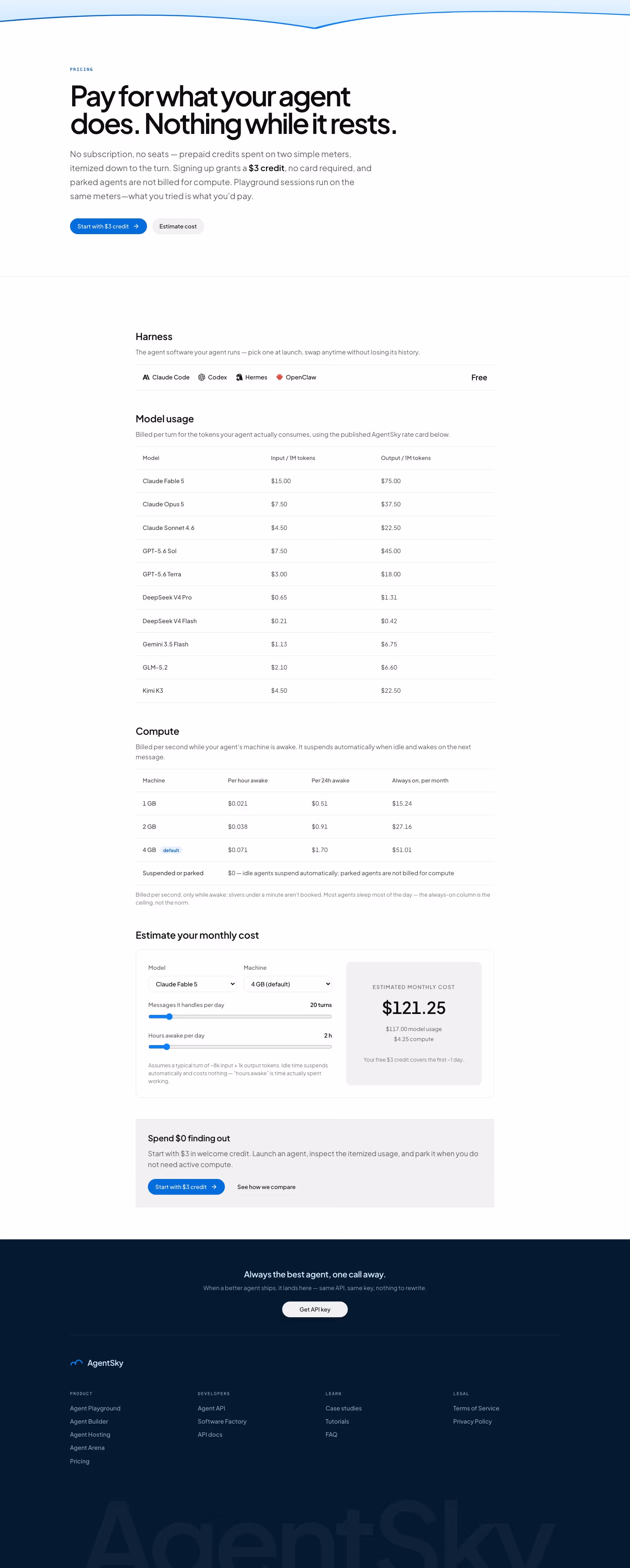 Agentsky pricing & plan design — Developer Tools
