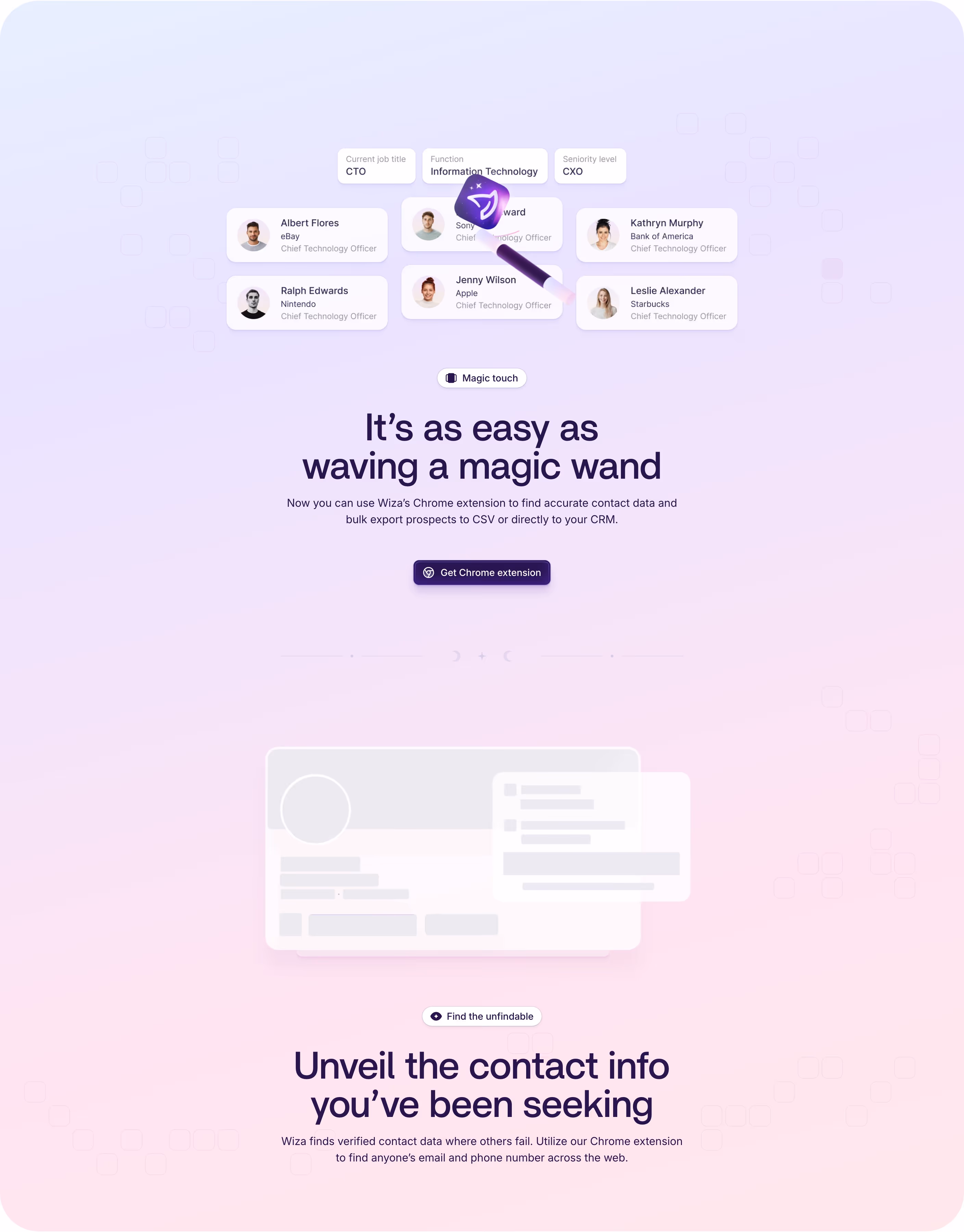Wiza Features section design