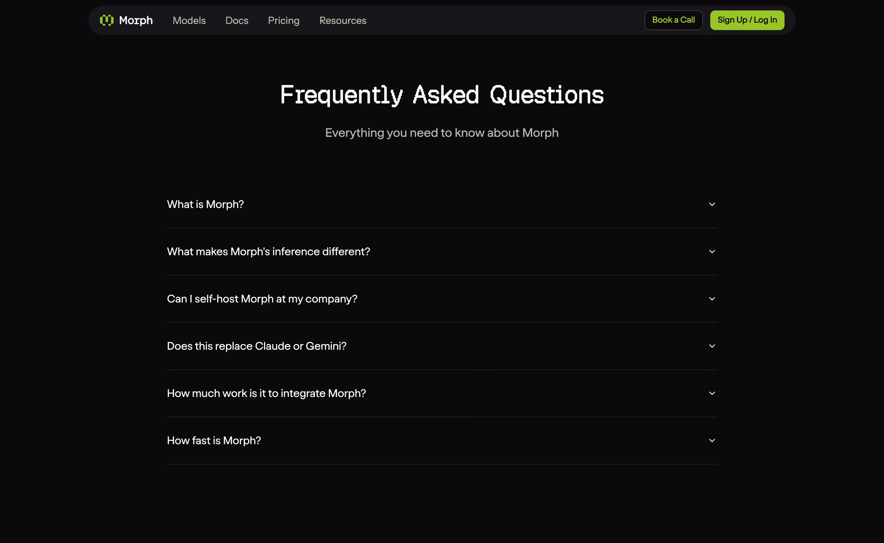 Morphllm faq design — Developer Tools