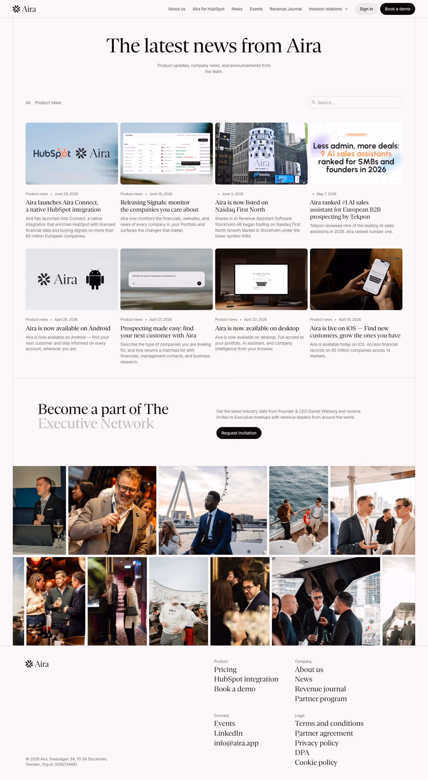 Aira Blog pages section design