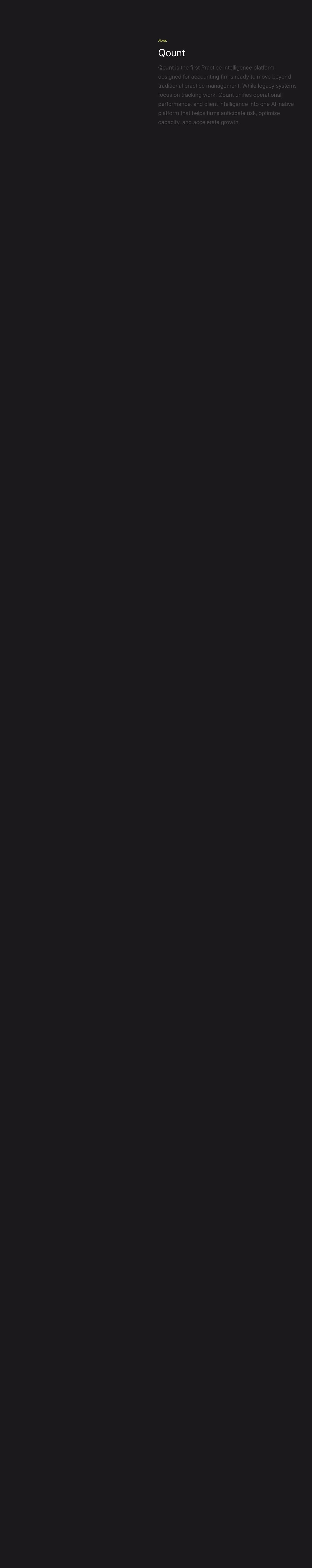 Qount About Us section design