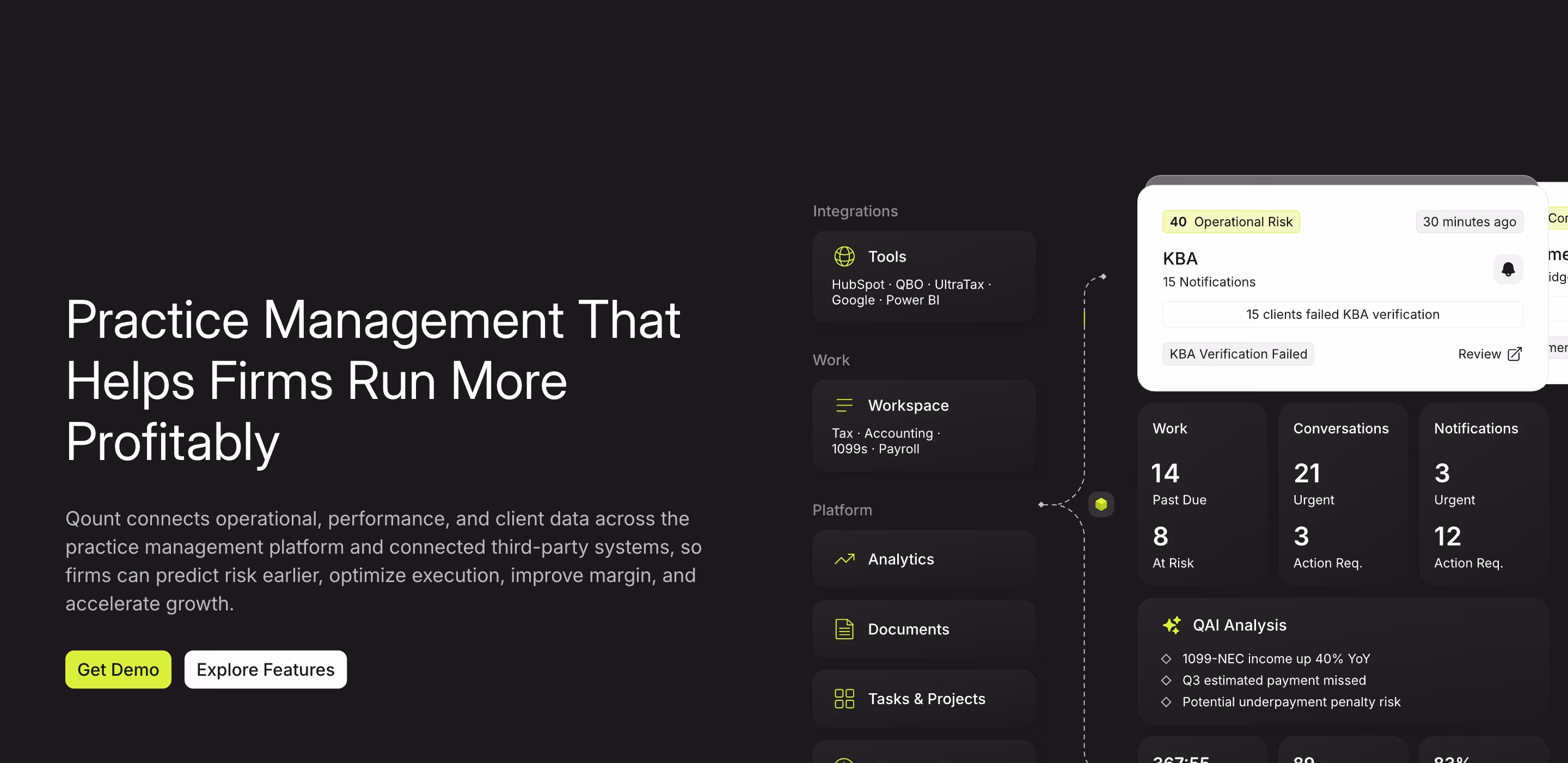 Qount Footers section design