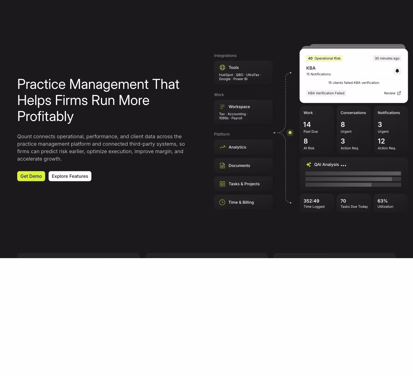 Qount landing page design — Finance