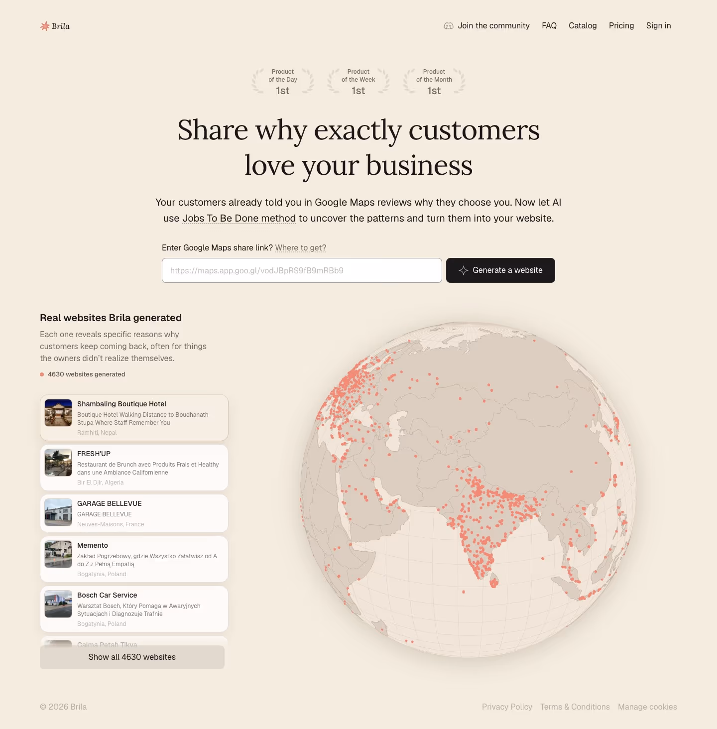 Brila landing page design — Graphics & Design
