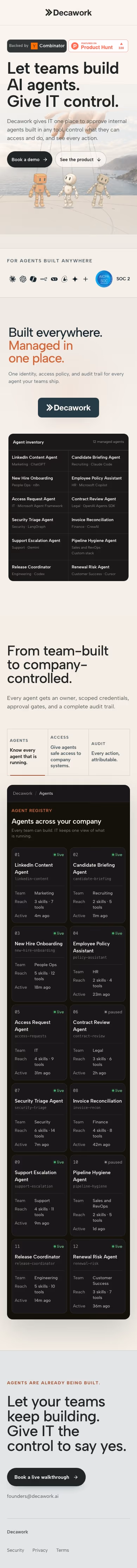 Decawork mobile design — Productivity