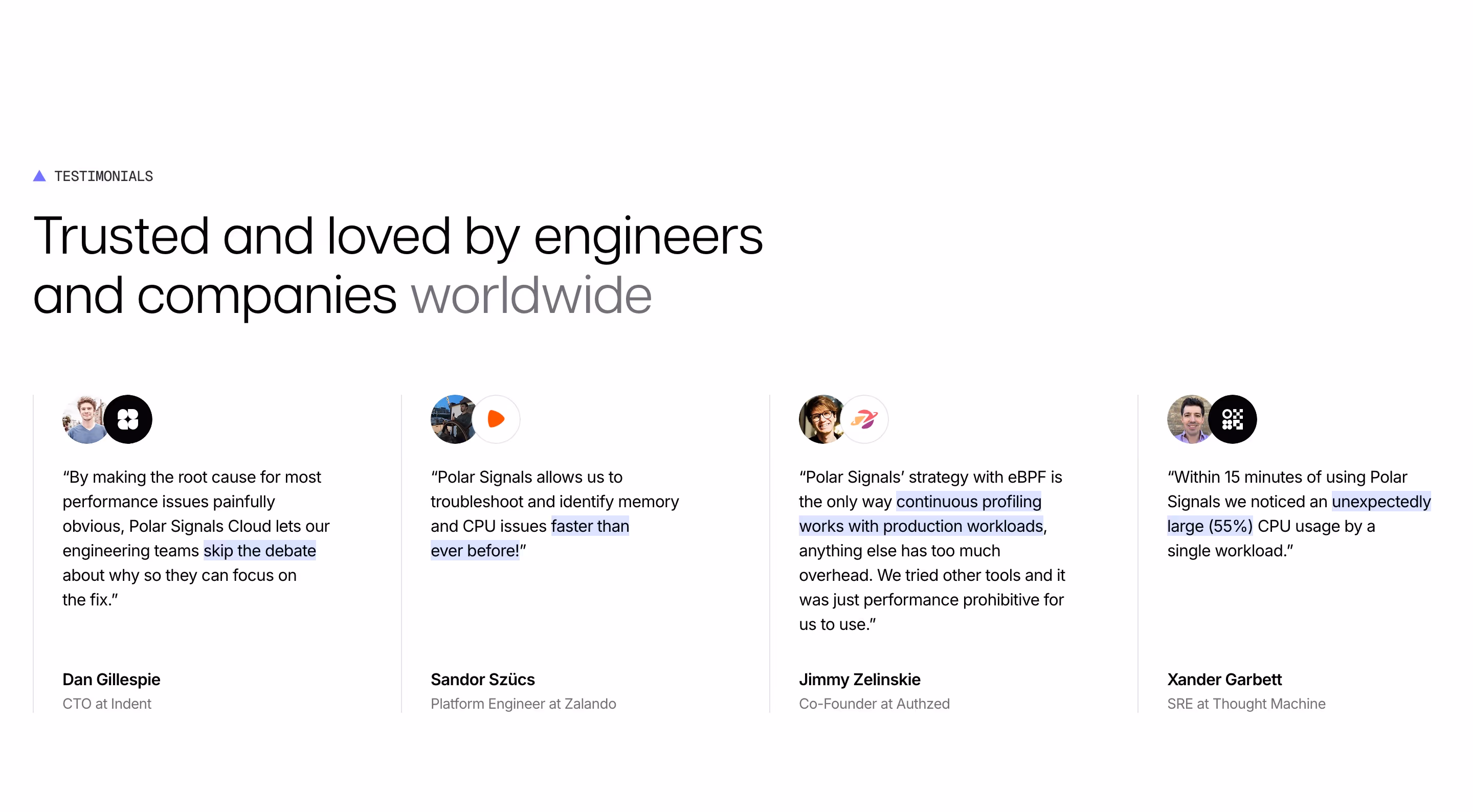 Polarsignals testimonial design — Infrastructure