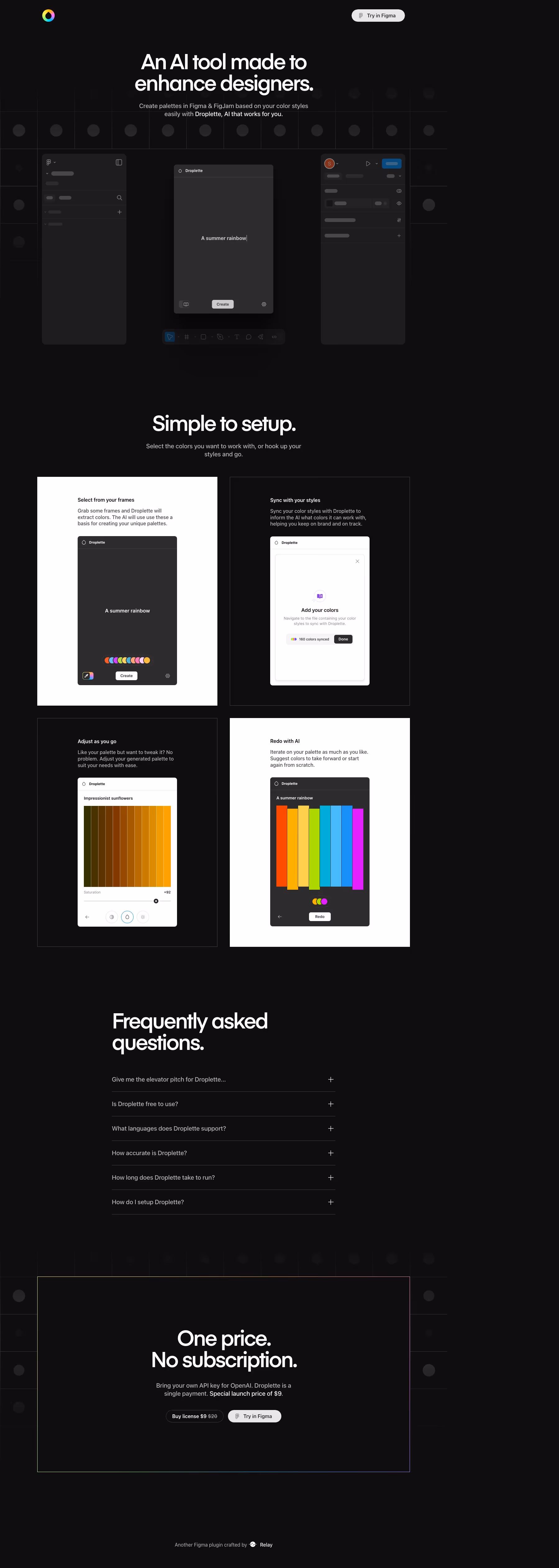 Droplette landing page design — Graphics & Design