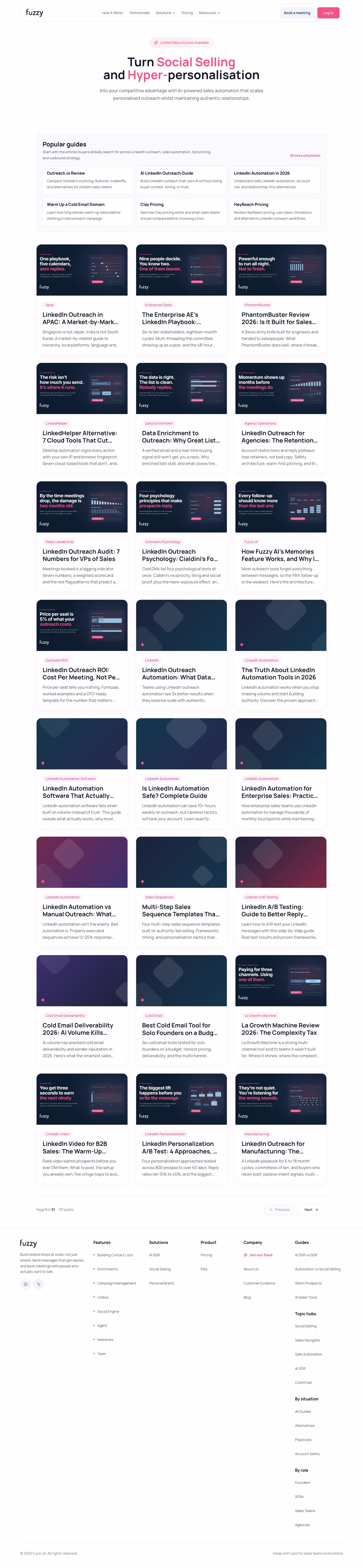 Getfuzzy blog page design — Sales & Support