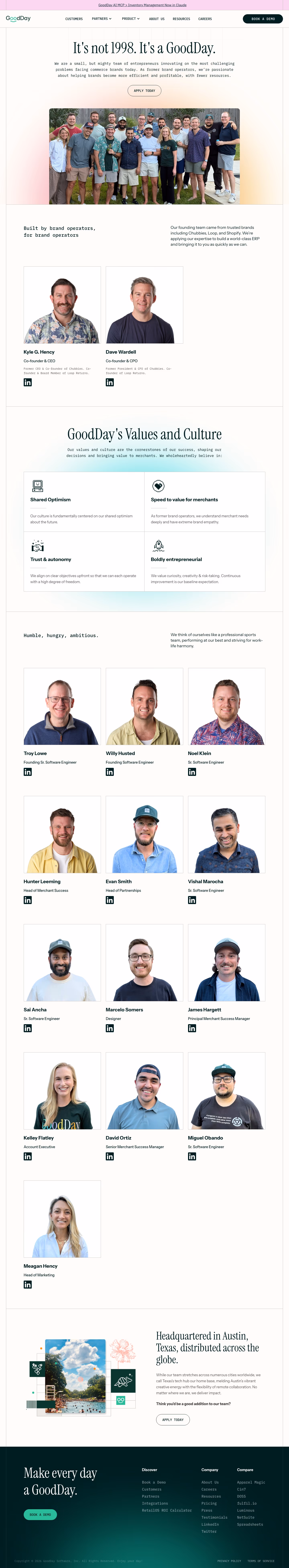 Gooddaysoftware About Us section design