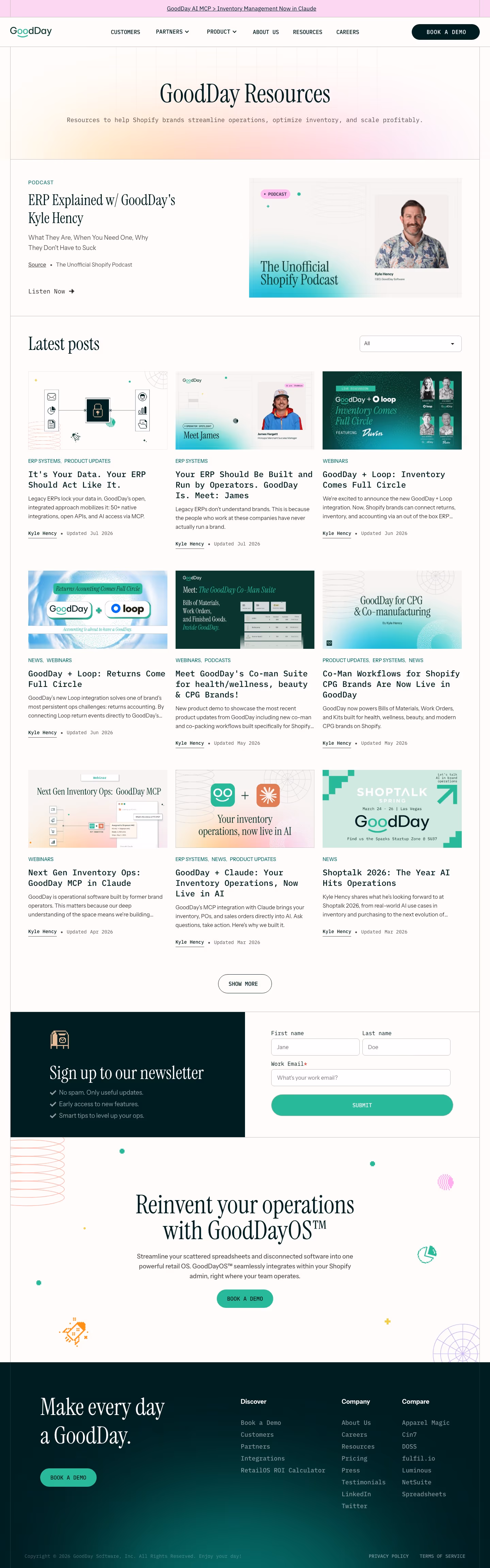 Gooddaysoftware Blog pages section design