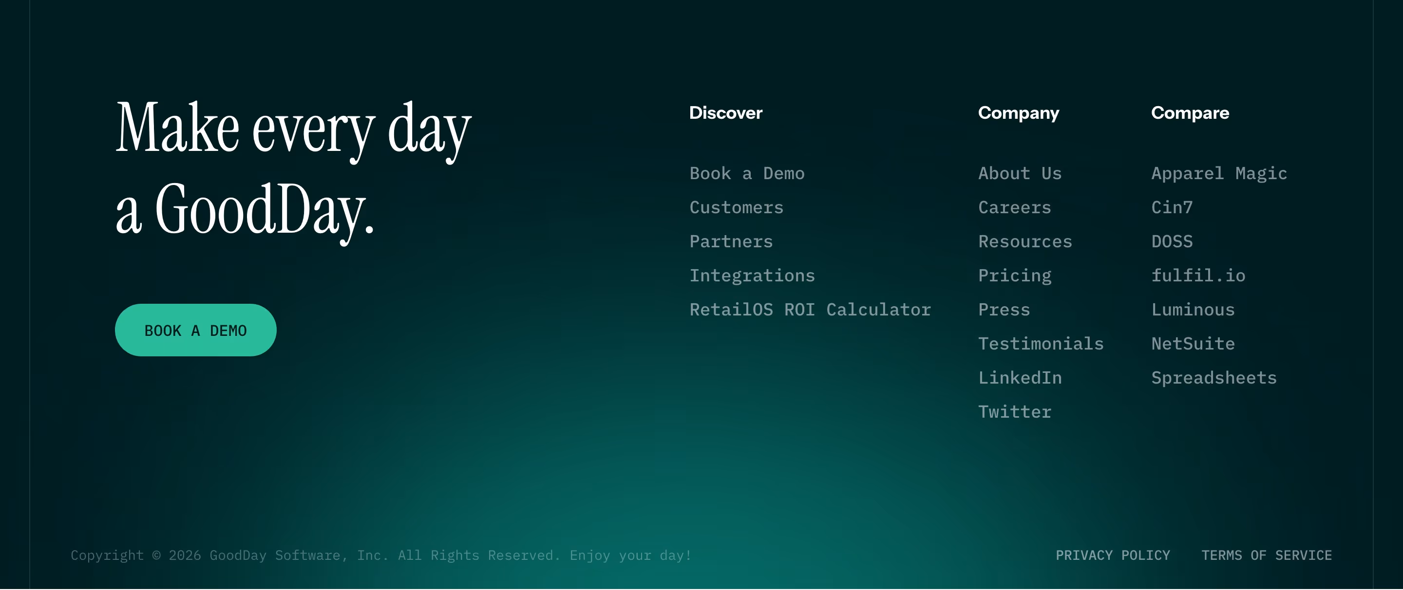 Gooddaysoftware Footers section design