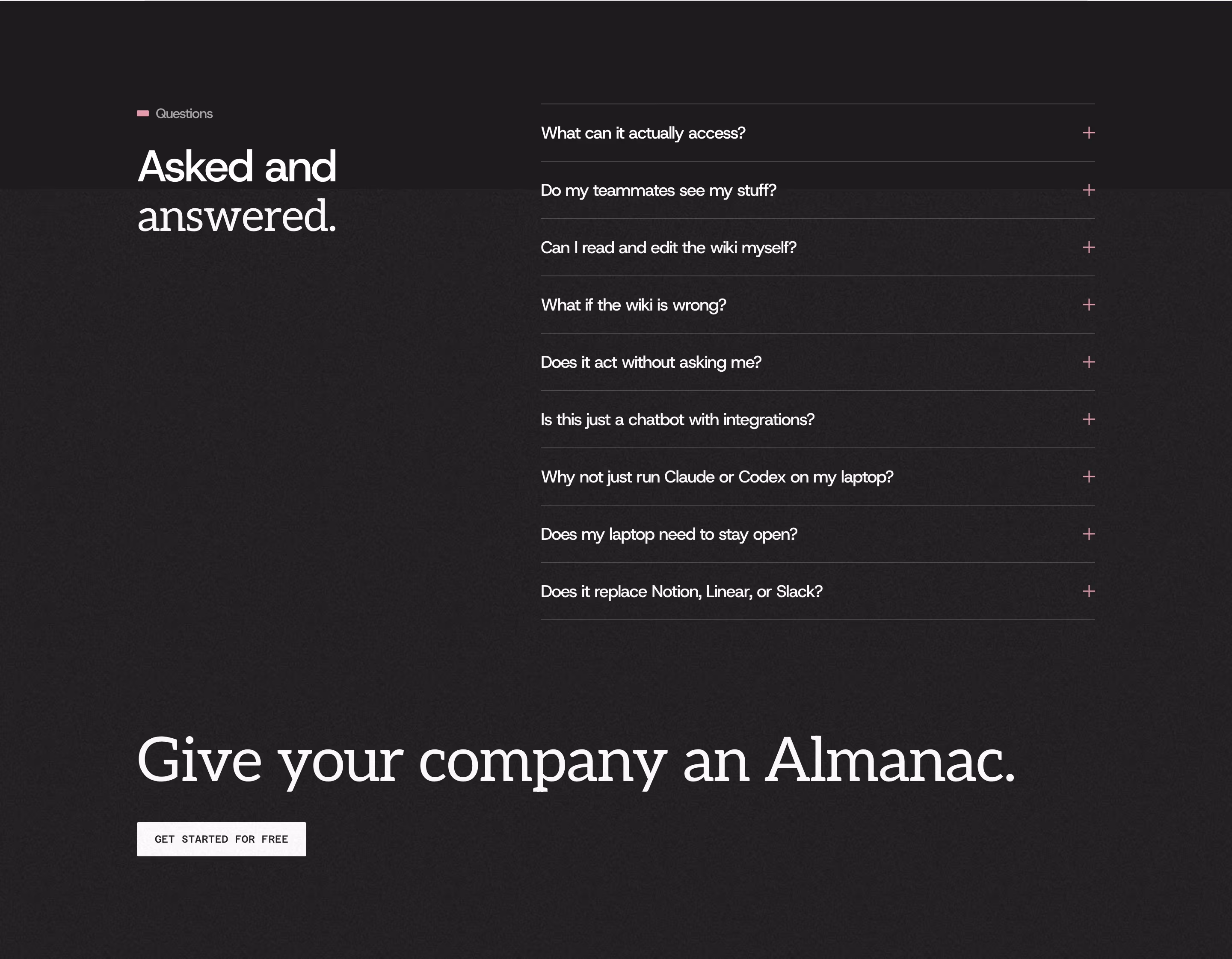 Usealmanac faq design — Productivity