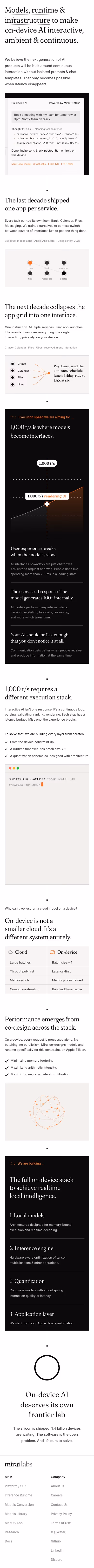 Mirai mobile design — Infrastructure