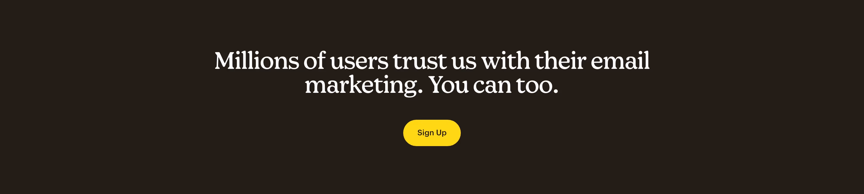 Mailchimp CTAs section design