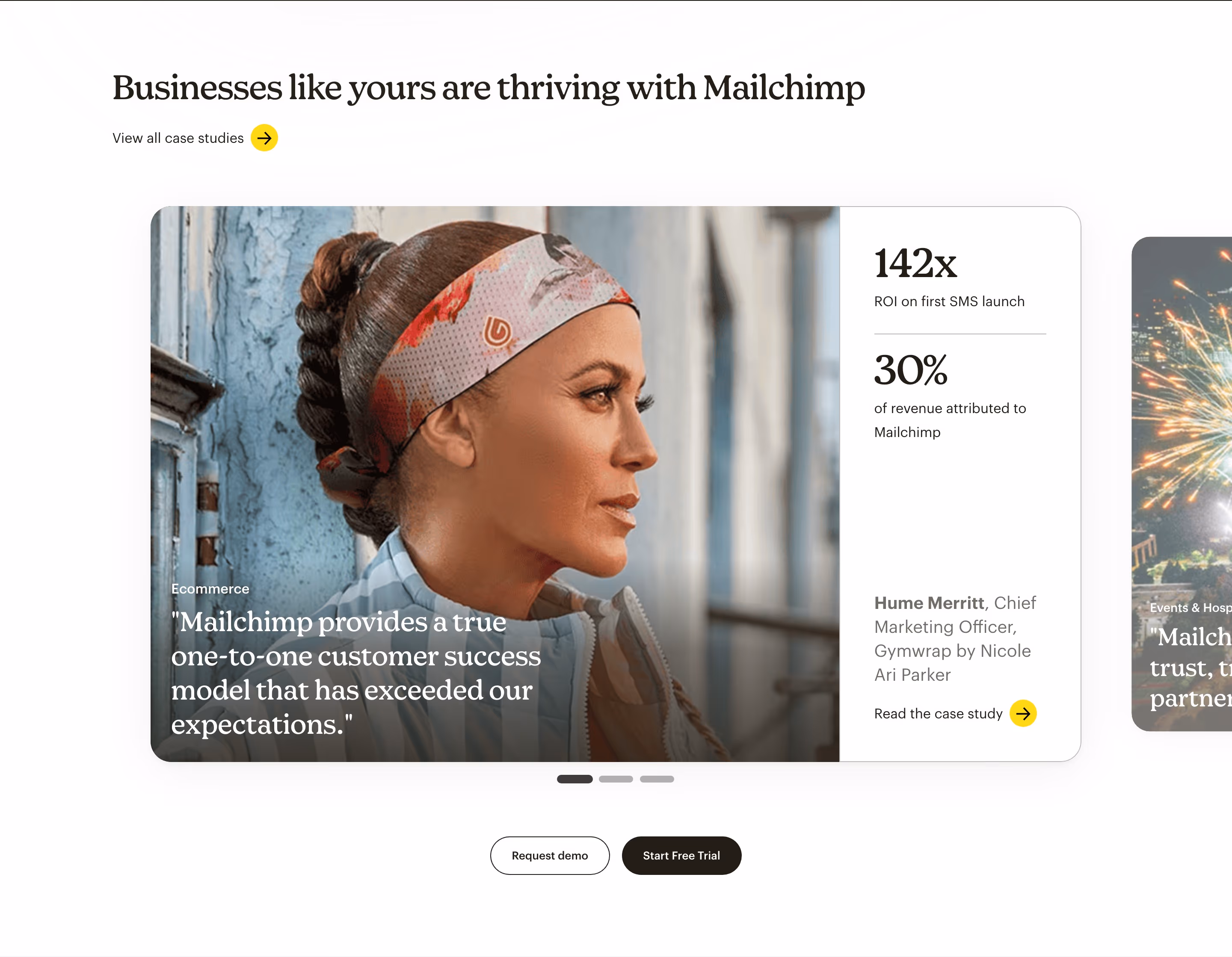 Mailchimp Features section design