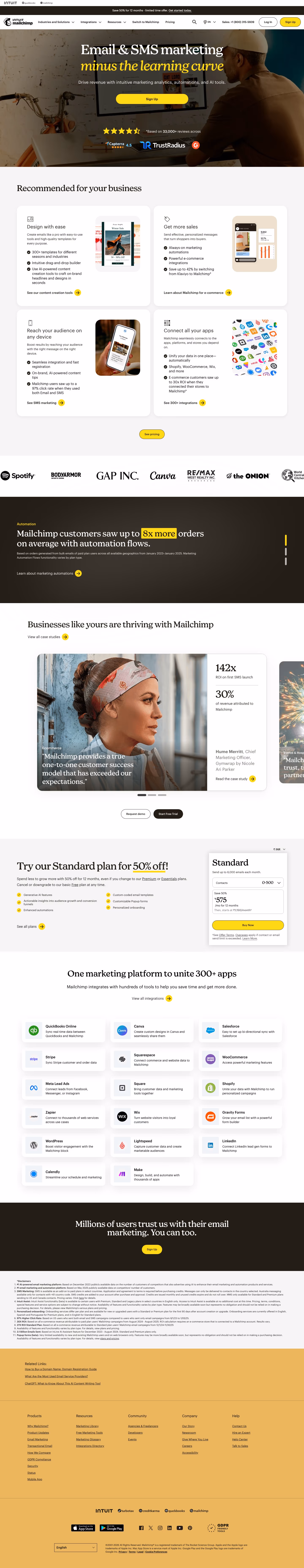 Mailchimp landing page design