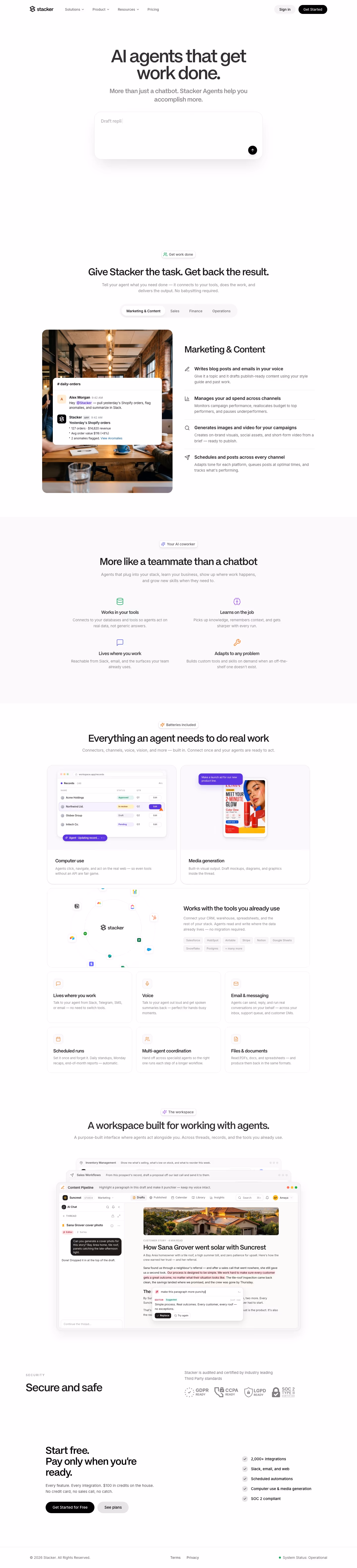 Stacker landing page design — Developer Tools
