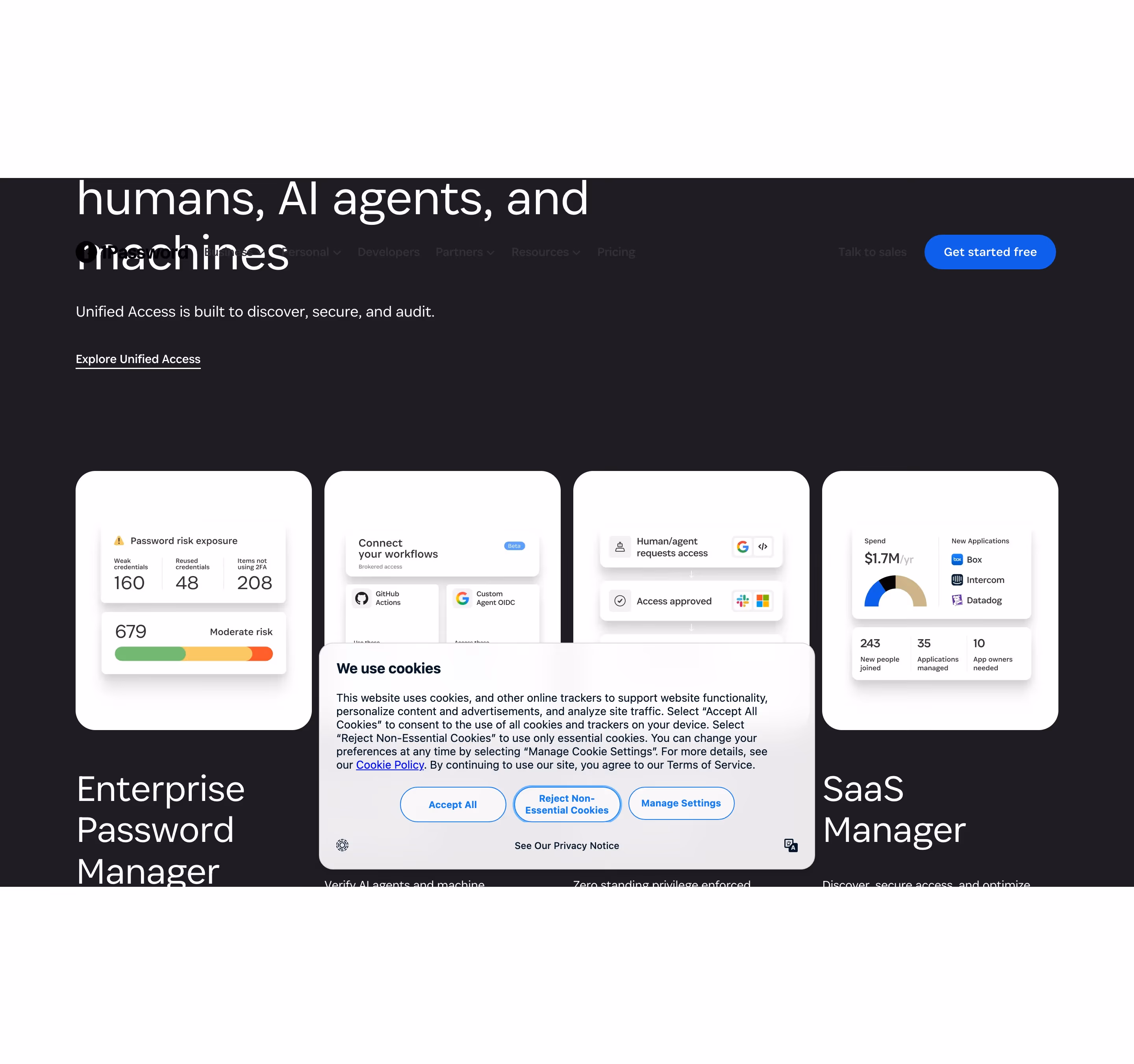 1password Features section design