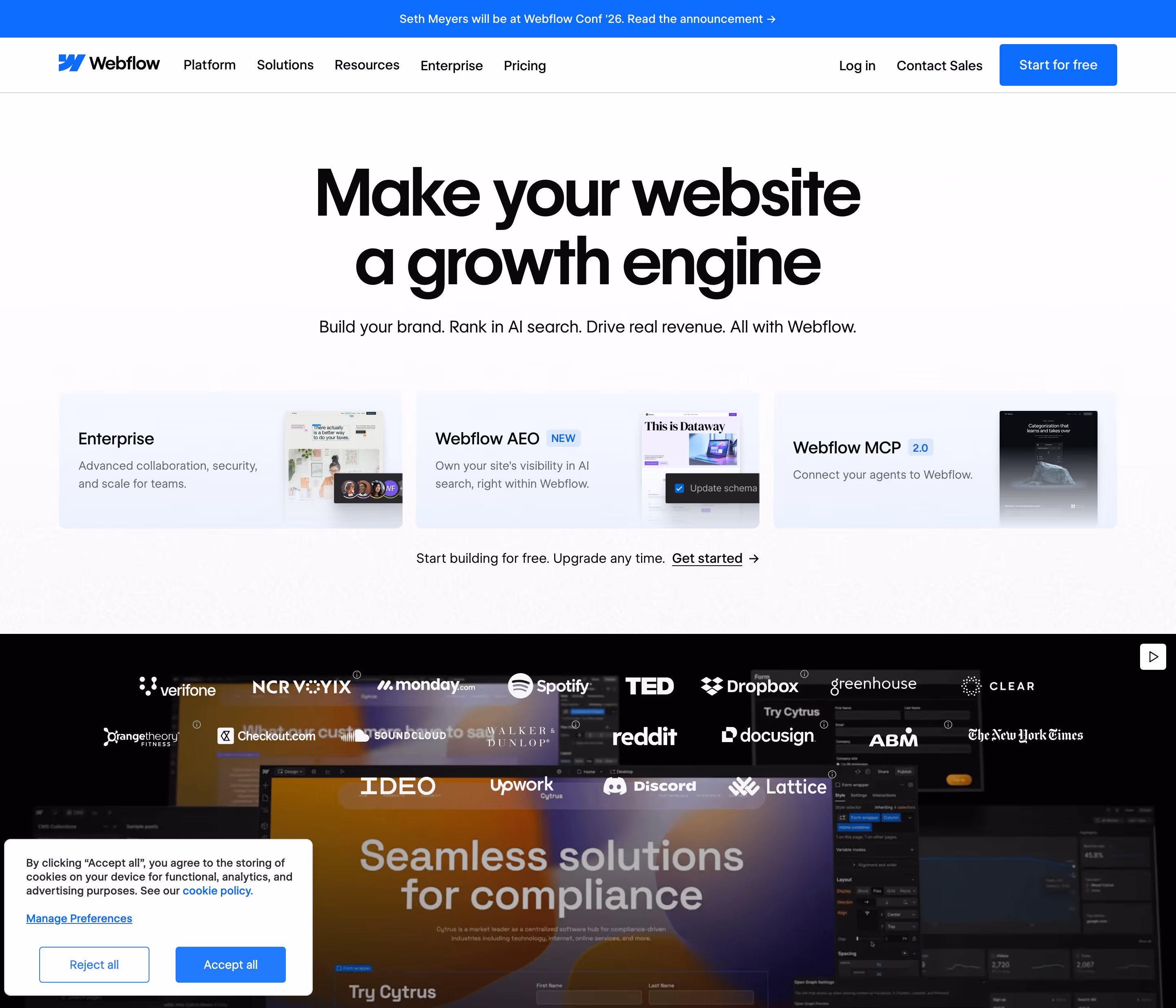 Webflow Heroes section design