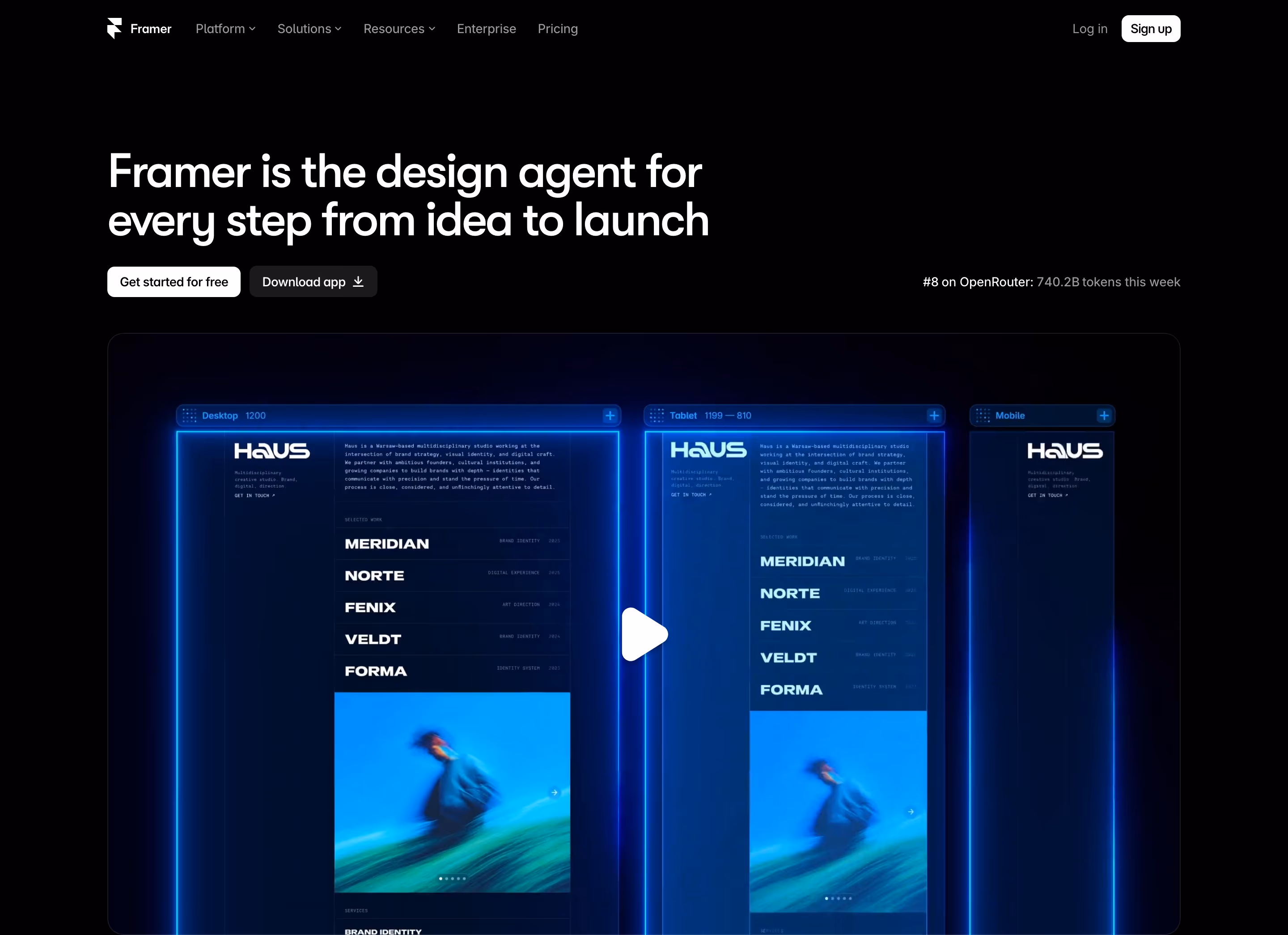 Framer Heroes section design