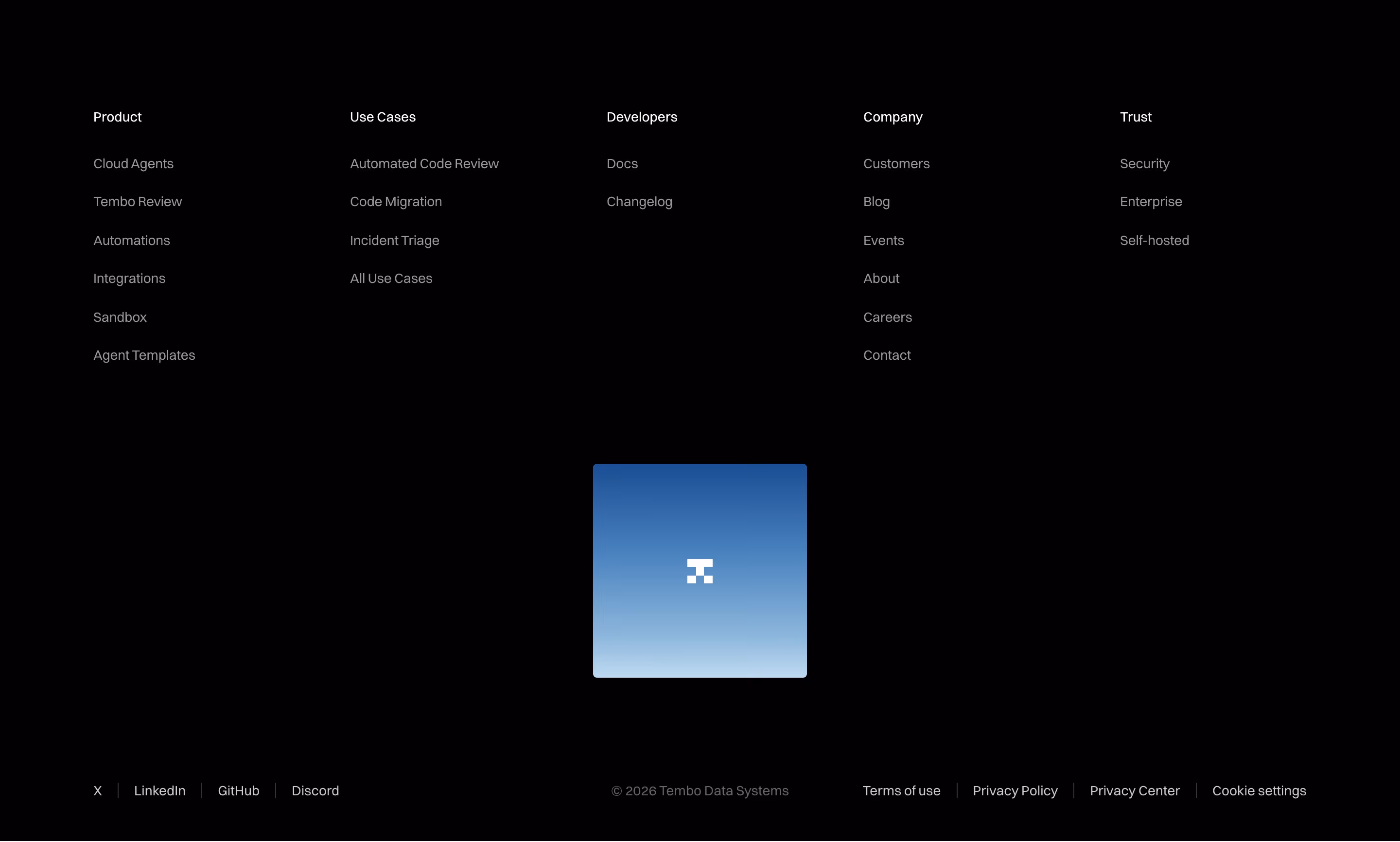 Tembo Footers section design