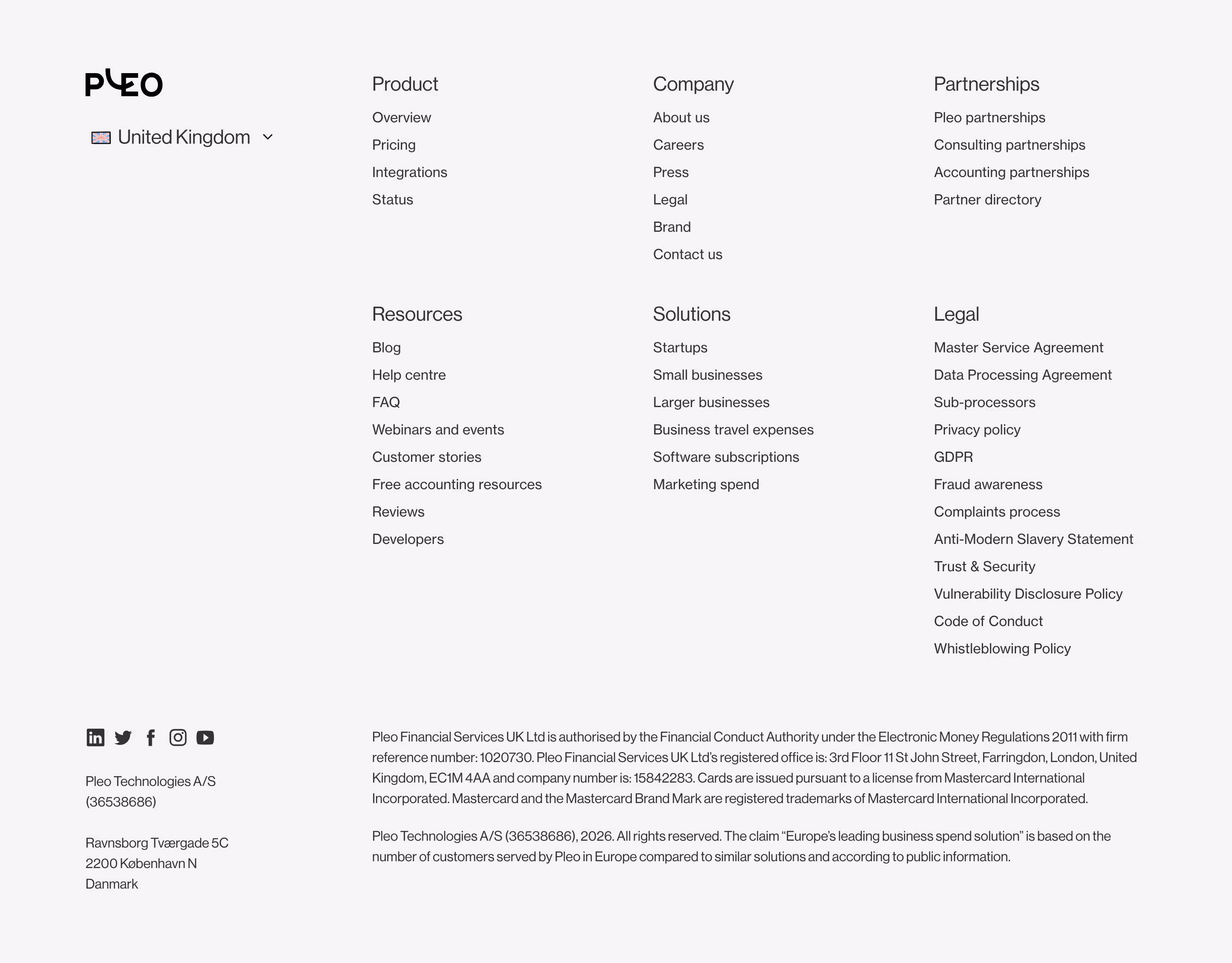 Pleo Footers section design