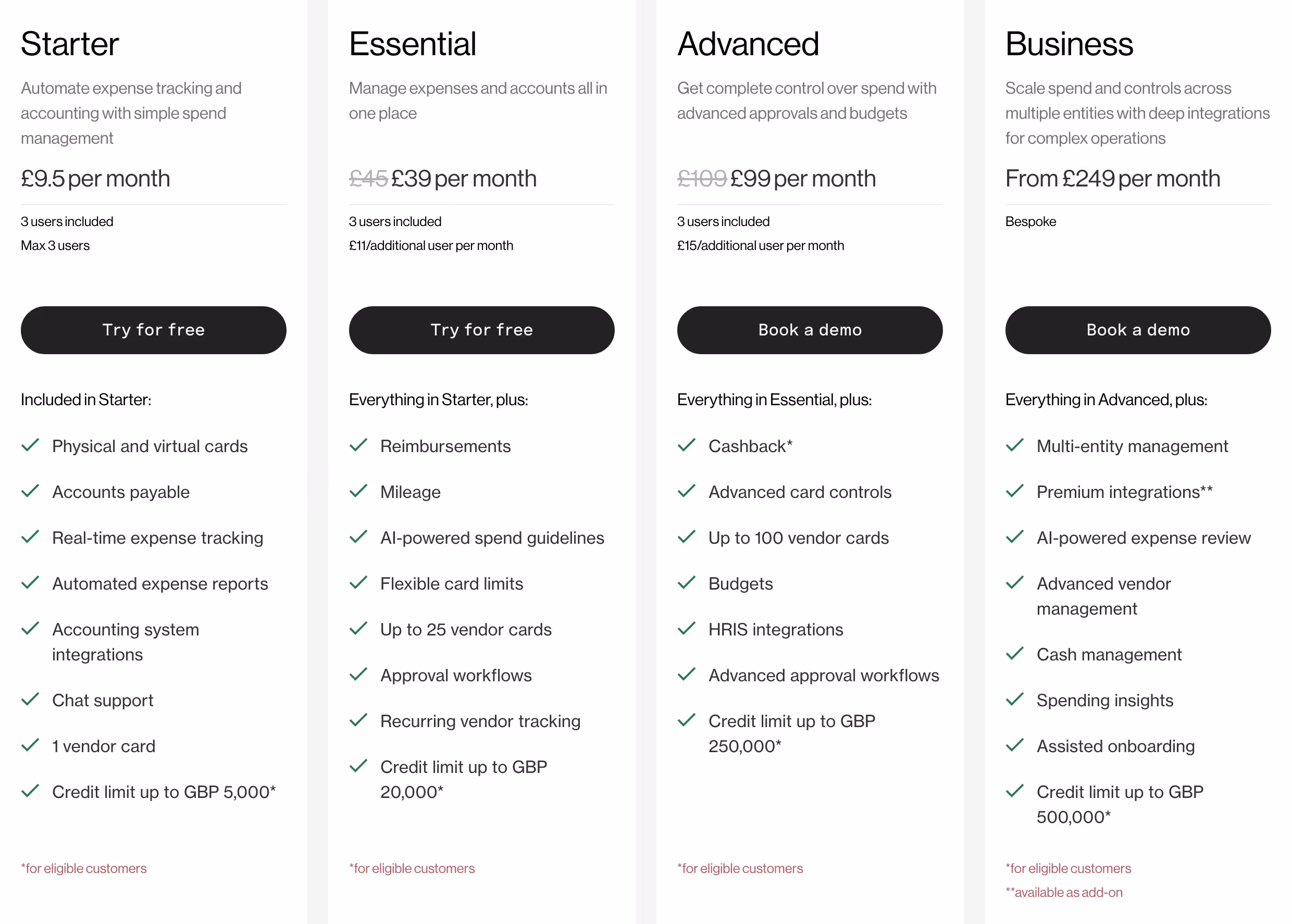 Pleo Pricing section design