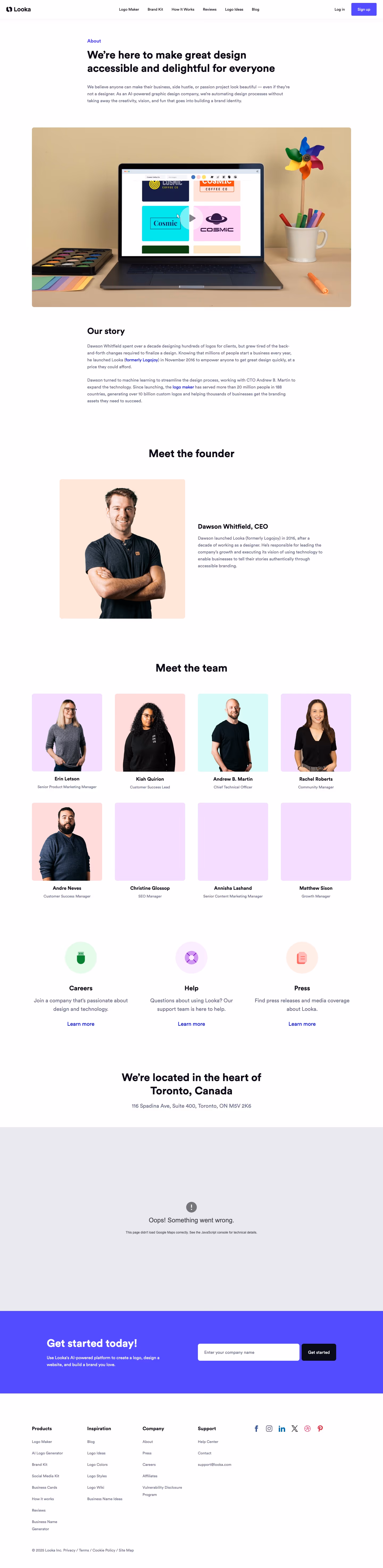 Looka about us design — Graphics & Design
